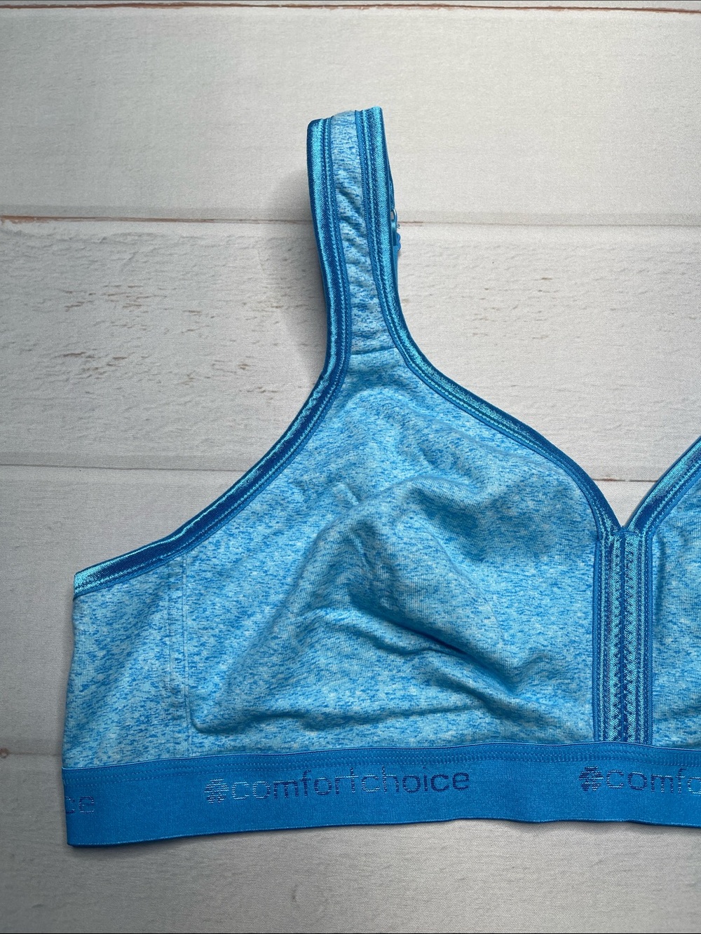 Comfort Choice Bra 46 B Blue Wireless Wirefree Soft Comfortable Plus Size 46B - Picture 2 of 9